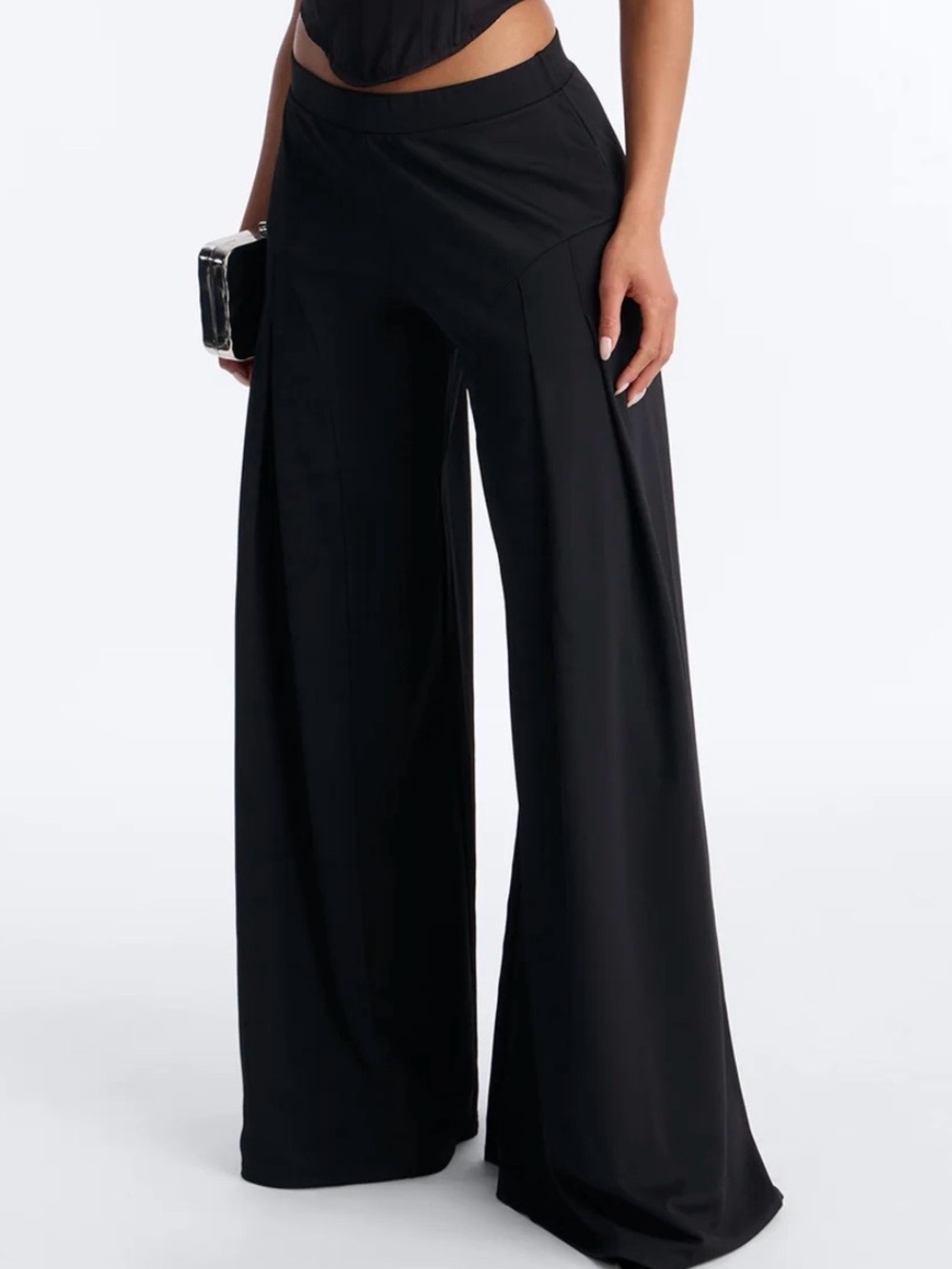 Fashion Nova Black Wide-Leg Palazzo Pants